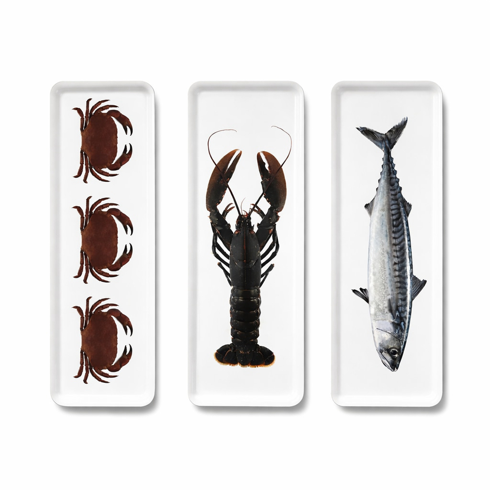 IKEA BEVISTA Nautical Serving Trays Set of 3 – Fish Lobster Crab

Description:
S